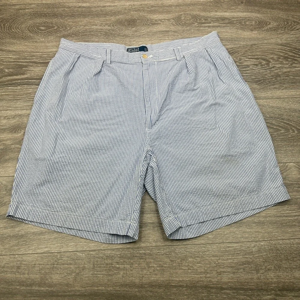 Polo Ralph Lauren Shorts Mens 40 Tyler Seersucker Golf Preppy Walking Dad Chinos